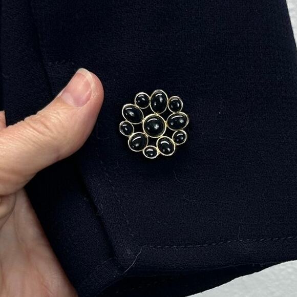 J. Crew Wool Blazer Blue Gold Blue Floral Buttons 4 - Picture 3 of 8